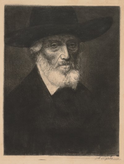 Groot portret van Thomas Carlyle door Alphonse Legros