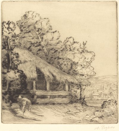 Kleine Schuilplaats (Le petit hangar) door Alphonse Legros