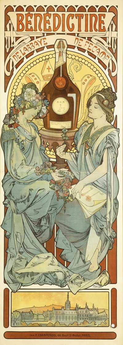 Benedictijn, 1898 door Alphonse Mucha