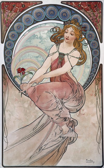 Schilderij - door Mucha door Alphonse Mucha