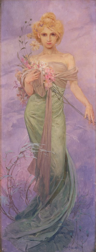 Printemps door Alphonse Mucha