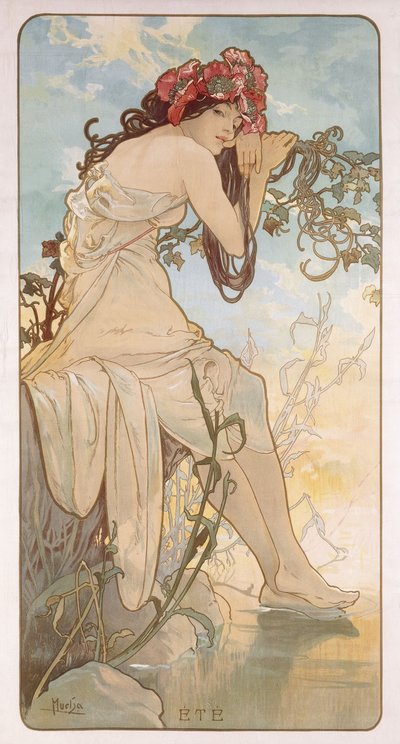 Zomer door Alphonse Mucha