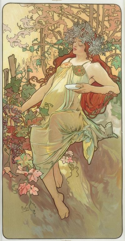 Herfst door Alphonse Mucha