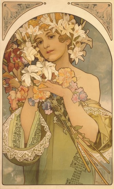 Bloemen door Alphonse Mucha