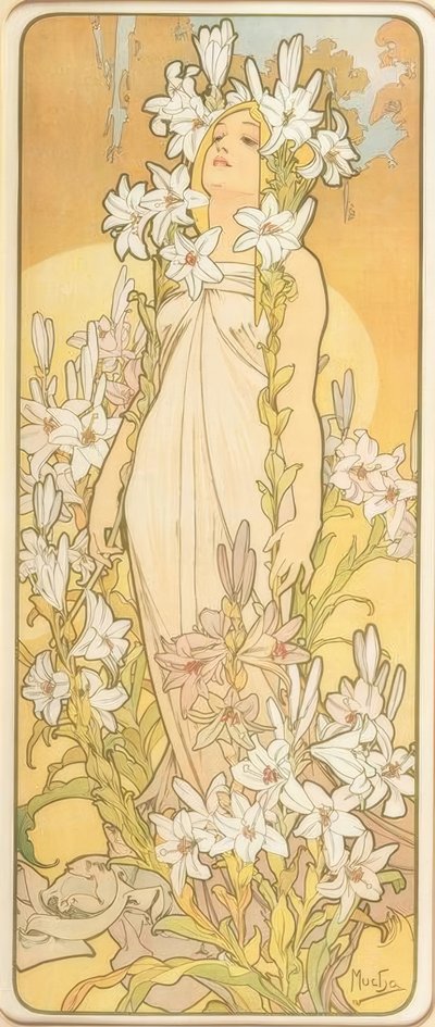 De lelie door Alphonse Mucha