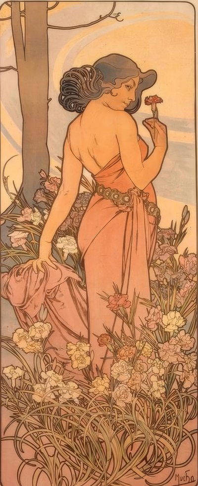 De anjer door Alphonse Mucha