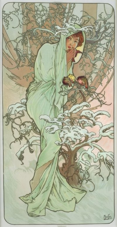 Winter door Alphonse Mucha