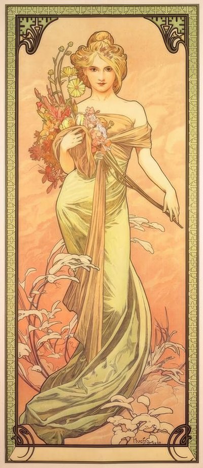 De lente door Alphonse Mucha