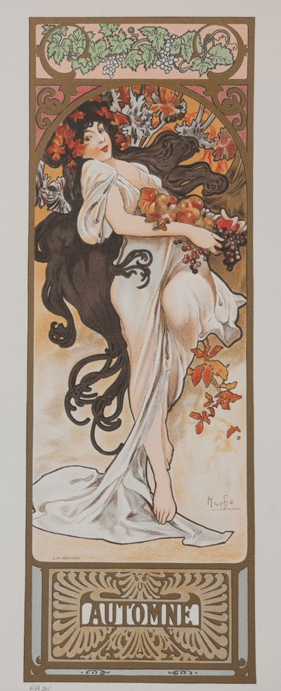 De Seizoenen. Herfst door Alphonse Mucha