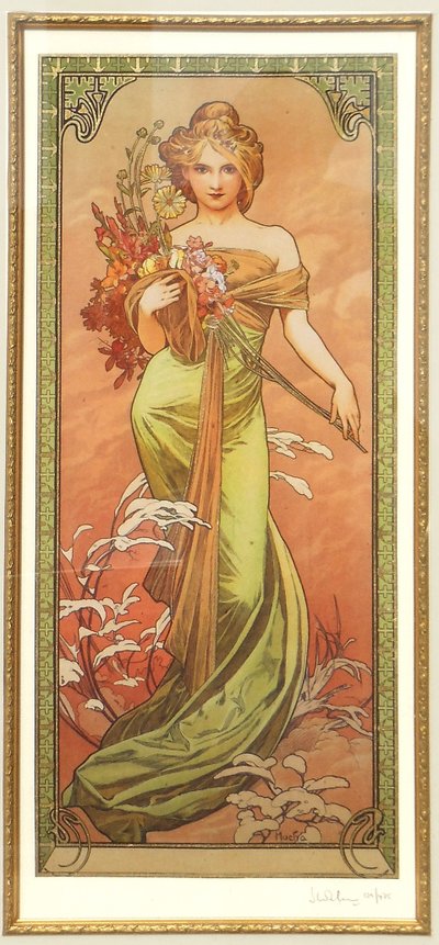 Lente uit de serie Les Saisons door Alphonse Mucha