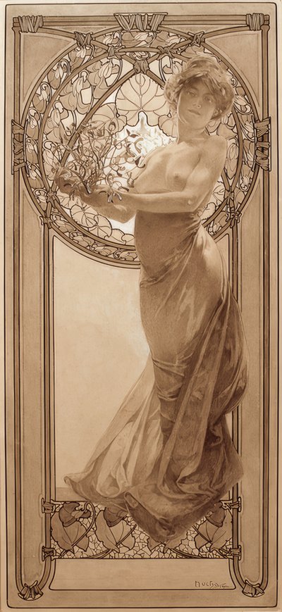 Voorstudie voor plaat 8 door Alphonse Mucha