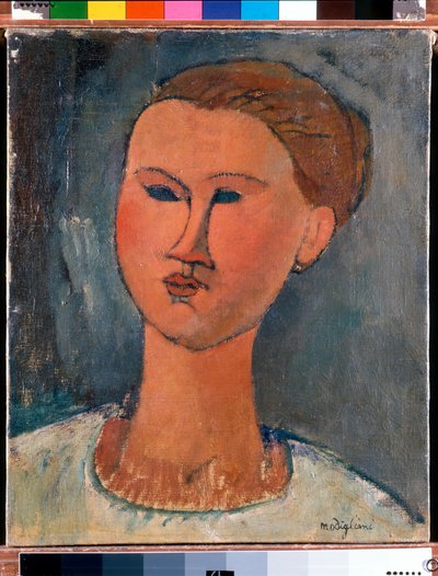 Hoofd van een jonge dame door Amedeo Modigliani