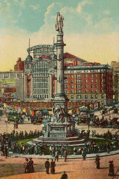 Columbus Circle, New York, ca. 1900 door American School