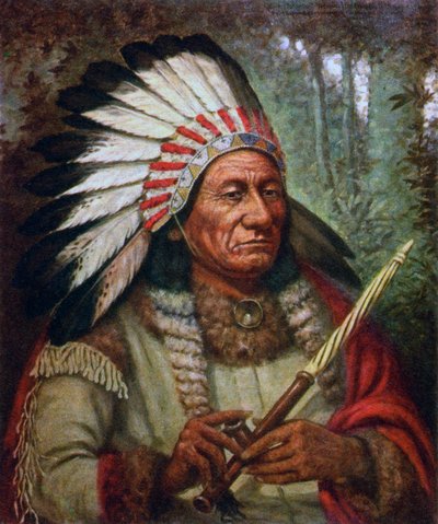 Portret van Sitting Bull door American School