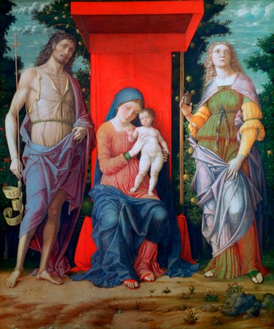 De Maagd en het Kind met Heiligen, ca. 1490-1505 door Andrea Mantegna