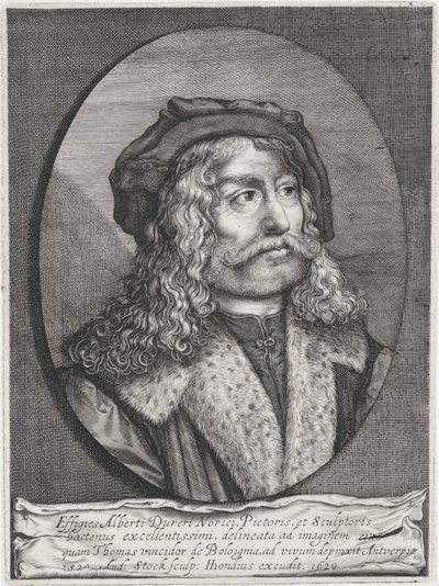 Portret van Albrecht Dürer door Andries Jacobsz. Stock