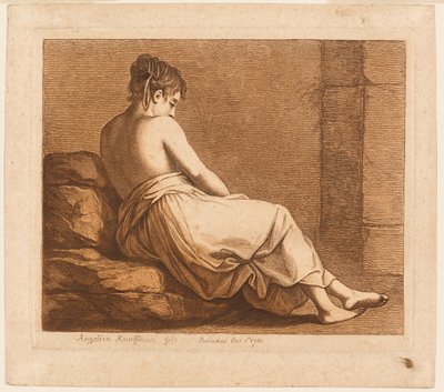 Liggend meisje gezien van achteren door Angelica Kauffmann