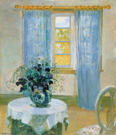 Interieur met clematis door Anna Ancher