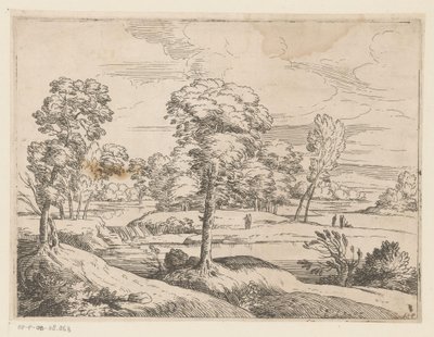 Landschap met rivier en bomen door Anonymous