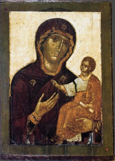 De Maagd Hodegetria, 12e eeuw door Anonymous Russian icon painter