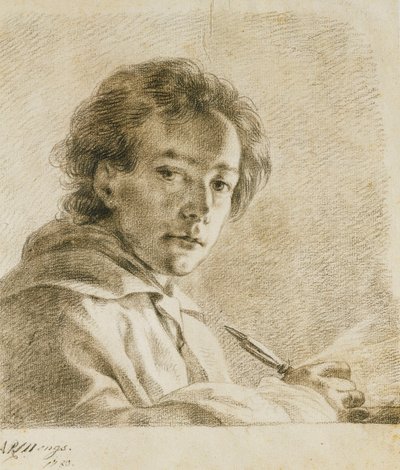 Portret van de kunstenaar, 1750 door Anton Raphael Mengs