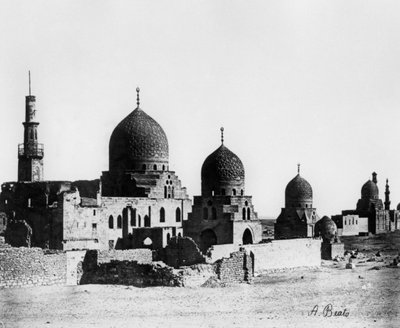 Moskee, Egypte, 1862 door Antonio Beato