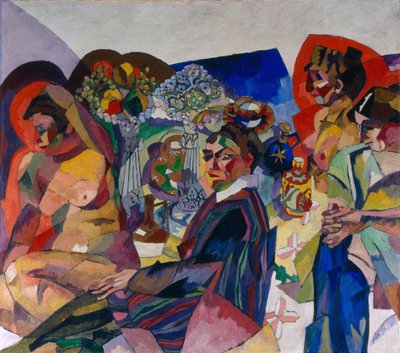 Gezelschap aan tafel, 1916 door Aristarkh Vasilievic Lentulov