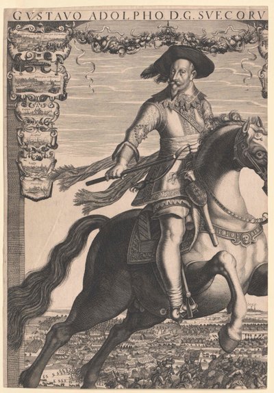 Koning van Zweden Gustavus Adolphus van Zweden door Artist Unknown