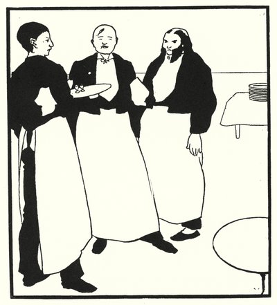 Garçons De Café (gravure) door Aubrey (after) Beardsley