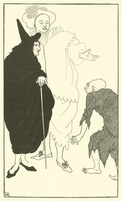 Don Juan, Sganarelle en de bedelaar door Aubrey Beardsley