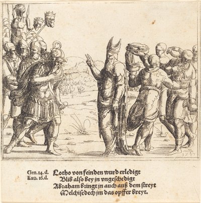 Melchizedek met Brood en Wijn, 1547 door Augustin Hirschvogel