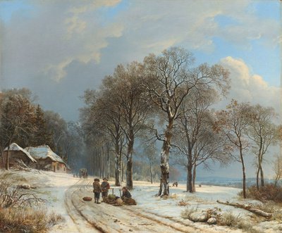 Winterlandschap door Barend Cornelis Koekkoek