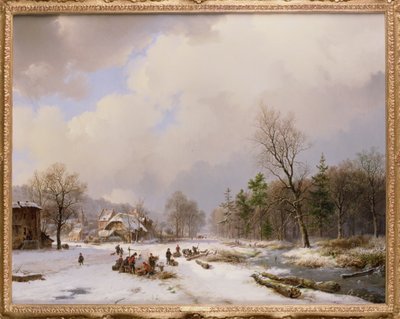 Winterscène door Barend Cornelis Koekkoek