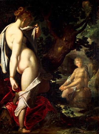 Hermafrodiet en Salamace, door Bartholomaeus Spranger door Bartholomaeus Spranger