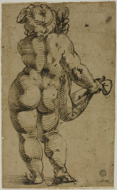 Staande putto gezien van achteren door Bartolomeo Passarotti