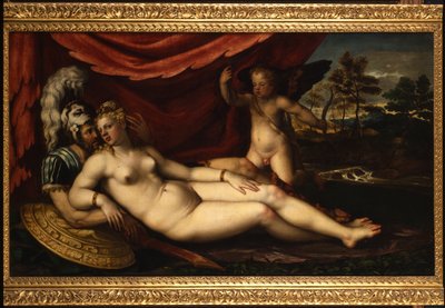 Venus, Mars en Cupido door Battista dellAngelo del Moro