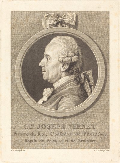 Claude Joseph Vernet door Benedict Alphonse Nicolet after Charles Nicolas Cochin II