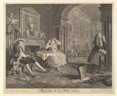 Marriage A-la-Mode, Plaat II, 1 april 1745 door Bernard Baron