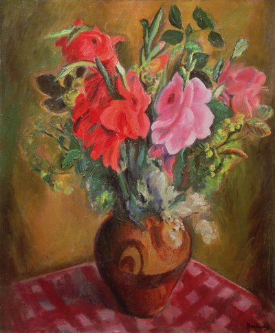 Stilleven met bloemen door Bernard Meninsky