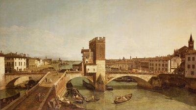 De Brug bij Delle Navi, Verona door Bernardo Bellotto