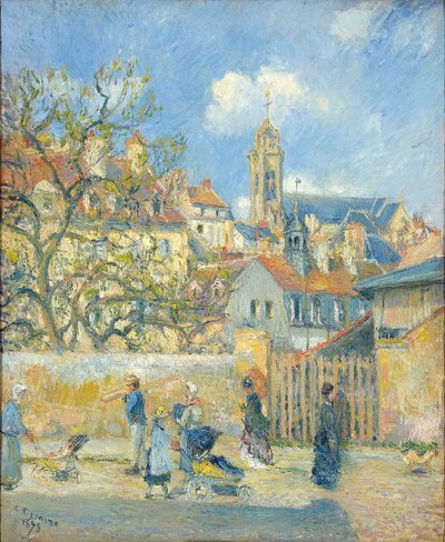 Le Parc aux Charrettes, Pontoise, 1878 door Camille Jacob Pissarro