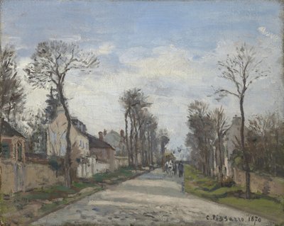 Route de Versailles, Louveciennes, 1870 door Camille Jacob Pissarro