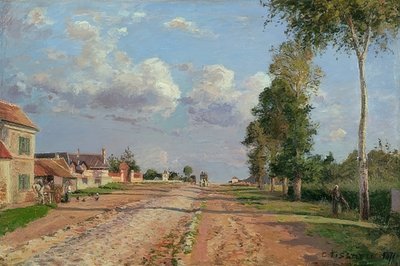 Route de Versailles, Rocquencourt, 1871 door Camille Jacob Pissarro