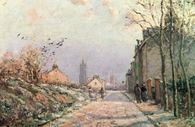 De Weg, Wintereffect door Camille Jacob Pissarro