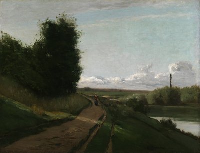 Het jaagpad bij Bougival door Camille Pissarro