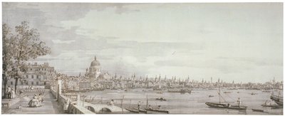 Uitzicht op de rivier de Theems, Londen, ca. 1750 door Canaletto