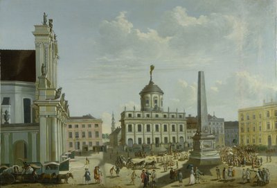 Uitzicht op het stadhuis, 1772 door Carl Christian Baron