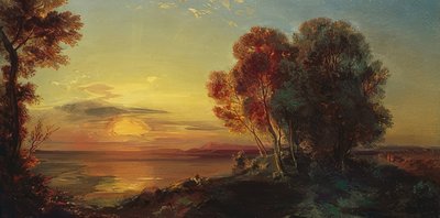 Zonsondergang aan de Starnberger See door Carl Rottmann