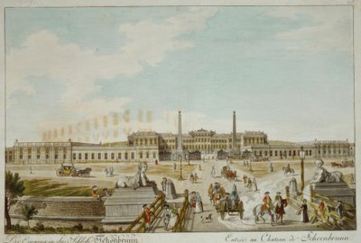 De ingang van het kasteel Schönbrunn door Carl Schütz