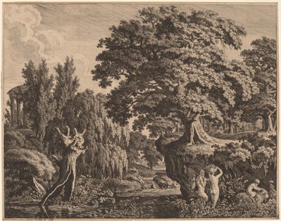 Arcadisch Landschap met een Satyr Familie door Carl Wilhelm Kolbe